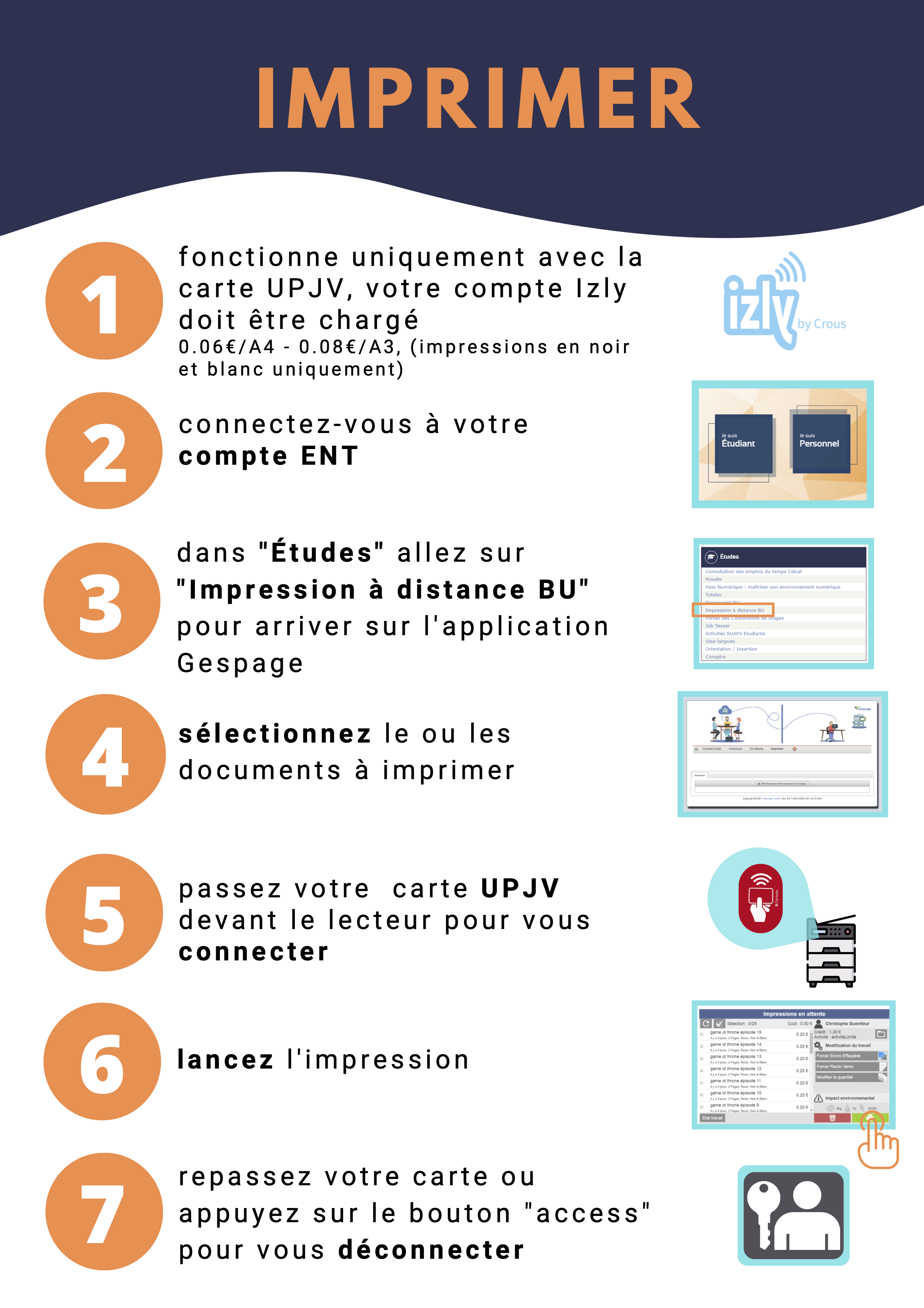 Mode d'emploi pour imprimer à la BU - 2022